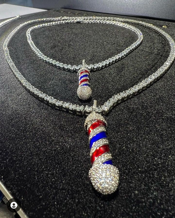 Barber Logo Pendant And Chain