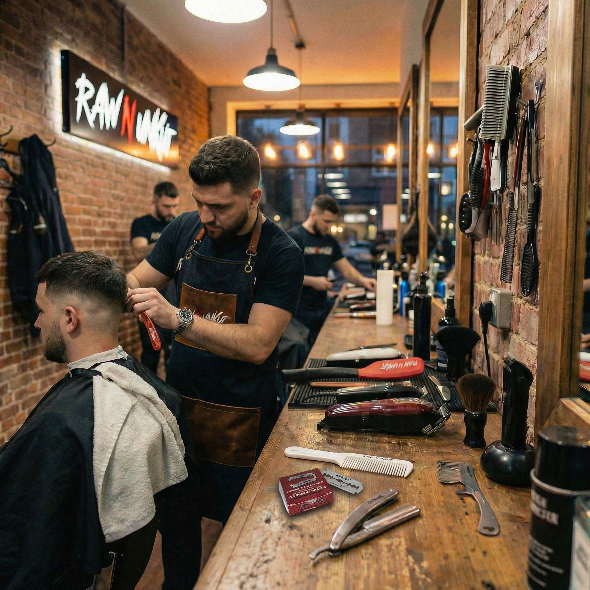 Raw N Unkut Precut Razor Blades Pack of 10 for Professional Barbers