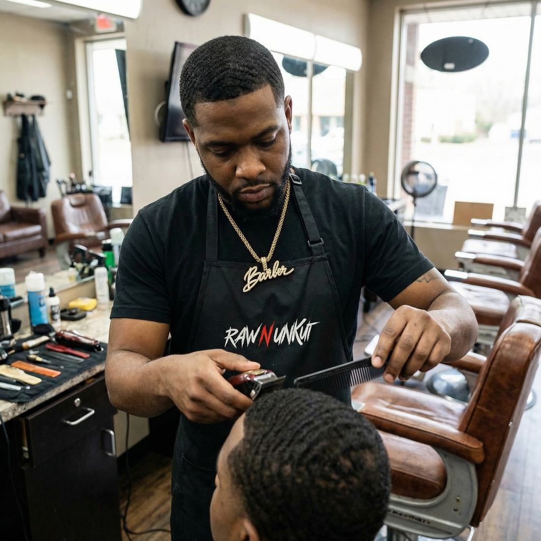 RAW N UNKUT BARBER PENDANT + CHAIN