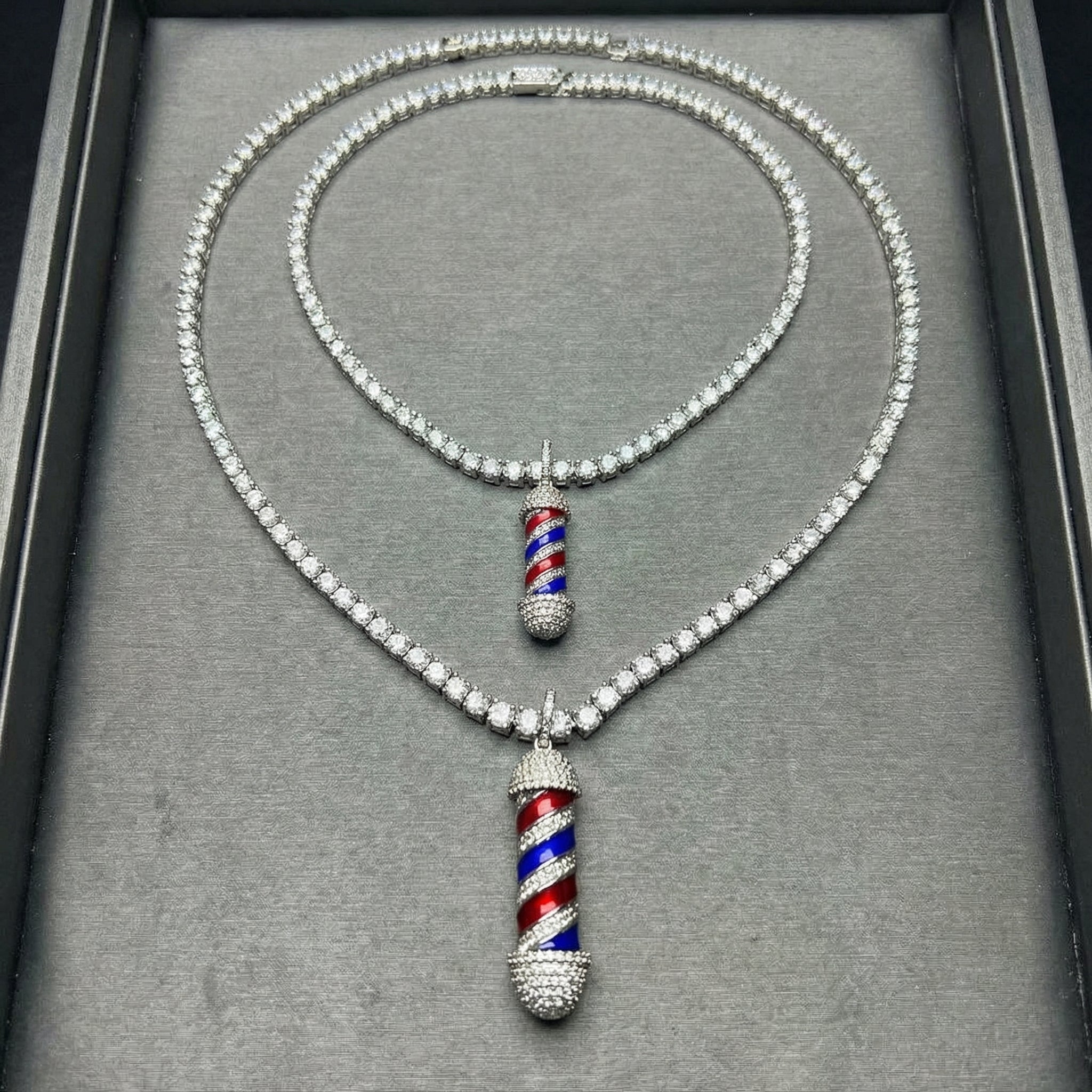 Barber Logo Pendant Necklace with Chain