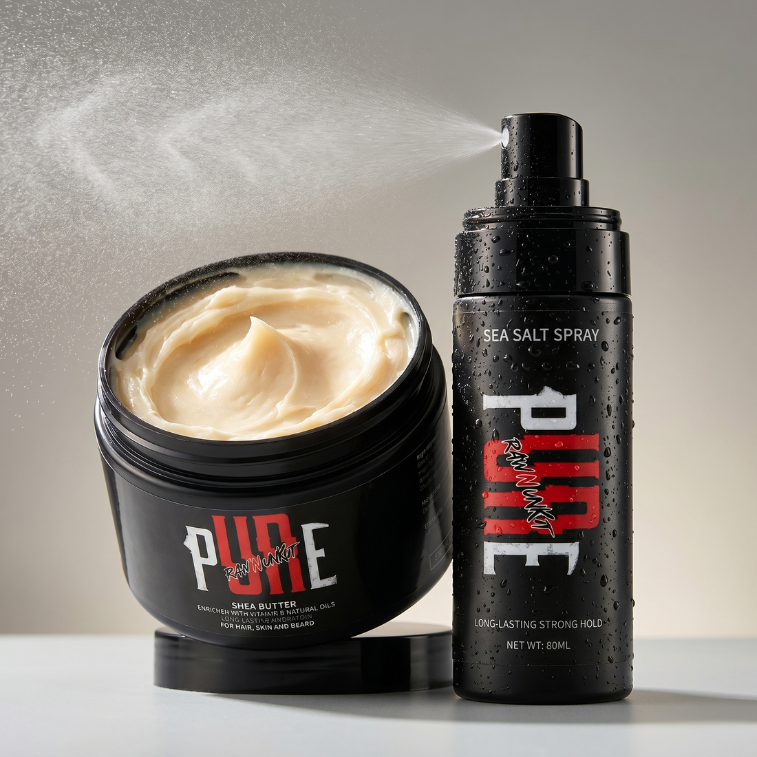 PURE Grooming Kit – Sea Salt Spray, Volume Boost & Shea Butter Styling Bundle