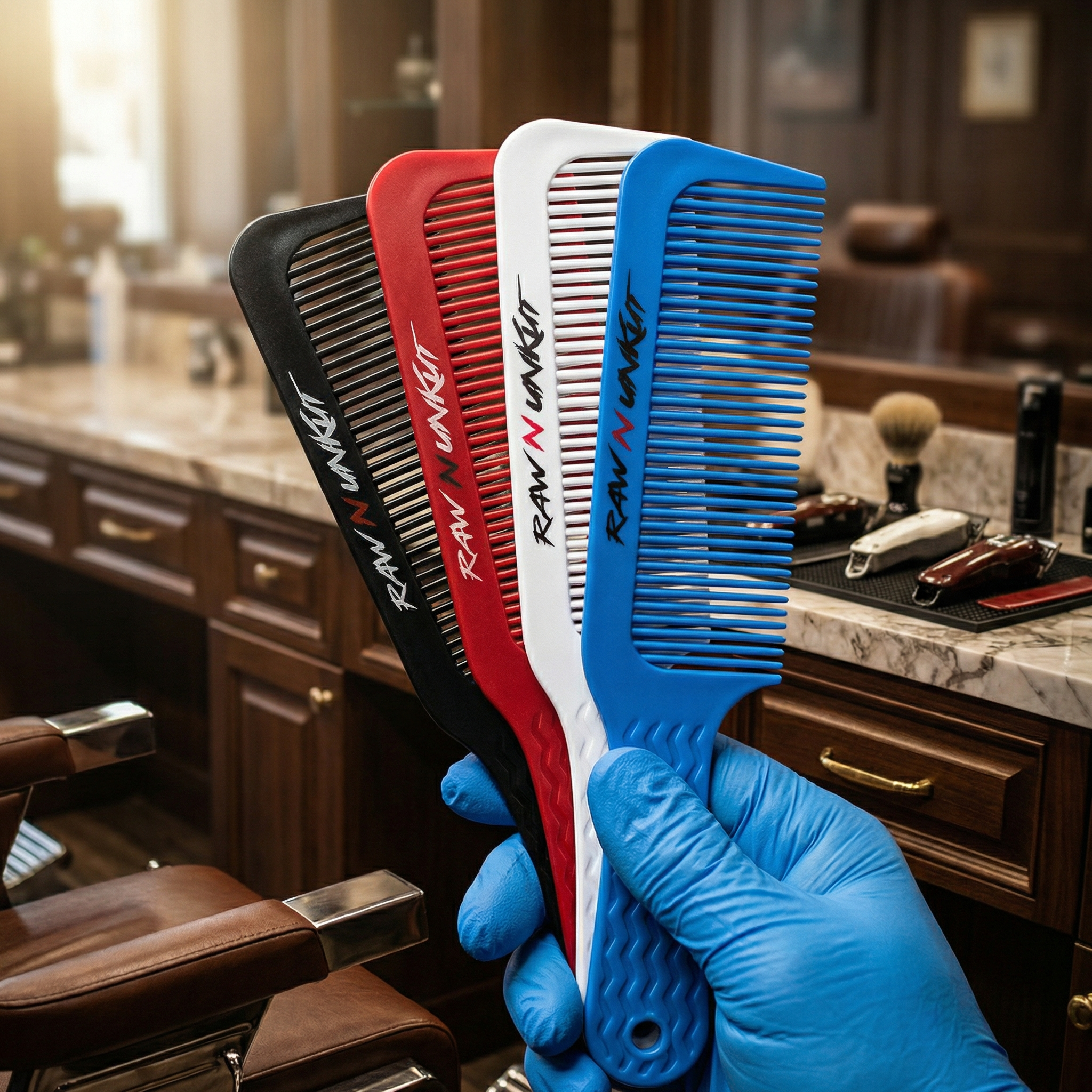 Raw N Unkut Professional Gripper Comb Pack Of 4