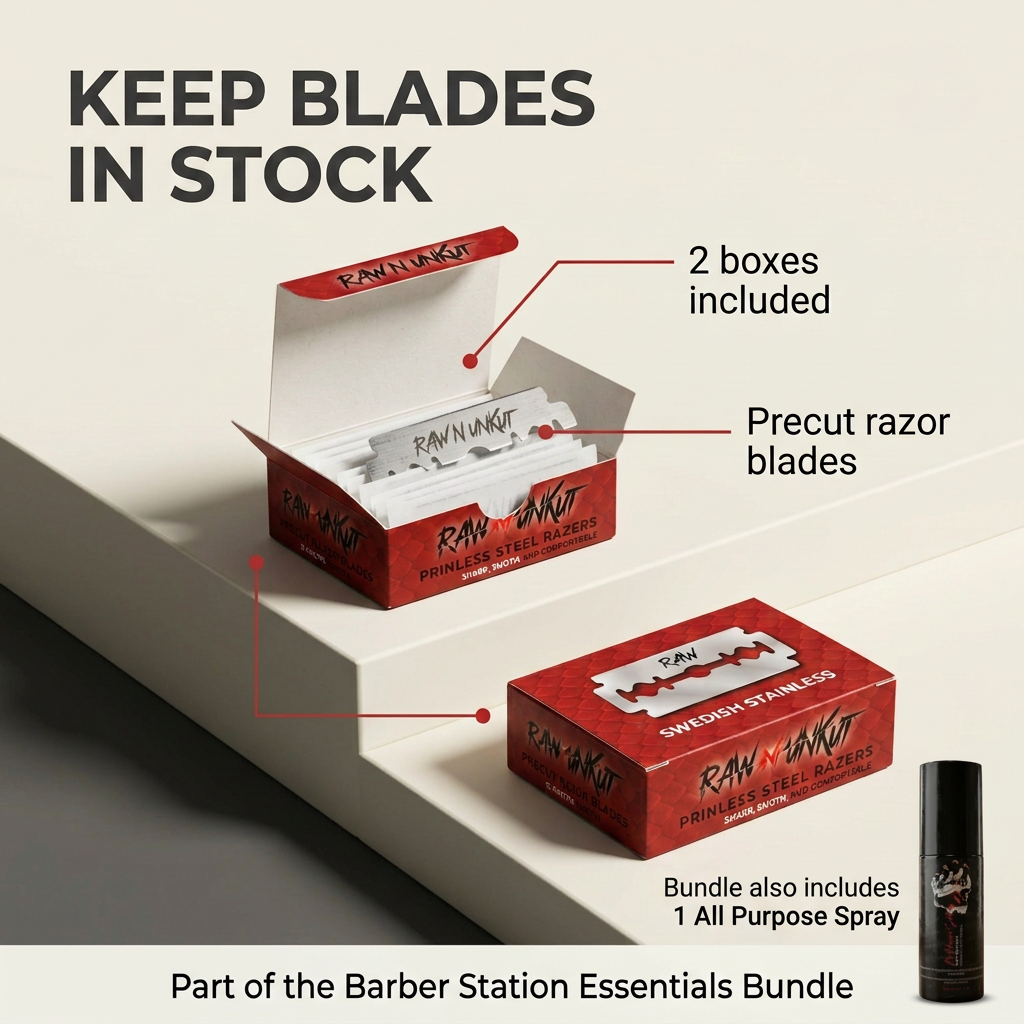 RAW N UNKUT Halloween Barber Essentials Bundle | 7-Piece Station Restock