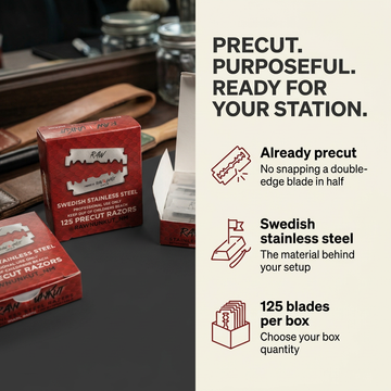 RAW N UNKUT Precut Razor Blades — 125 Blades per Box | Professional Barber Grade Swedish Steel