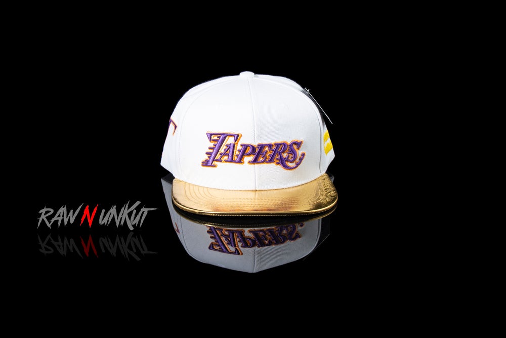 3D stitch Laker Inspired RAW N UNKUT Tapers Strapback Hat