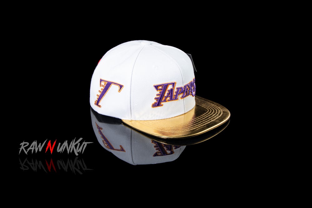 3D stitch Laker Inspired RAW N UNKUT Tapers Strapback Hat